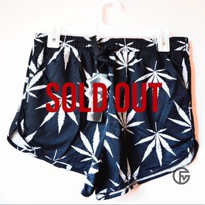 Womens Cannabis Print Shorts